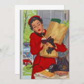 Busy Suburban Lady Burbs Blank Uitnodiging (Voorkant / Achterkant)