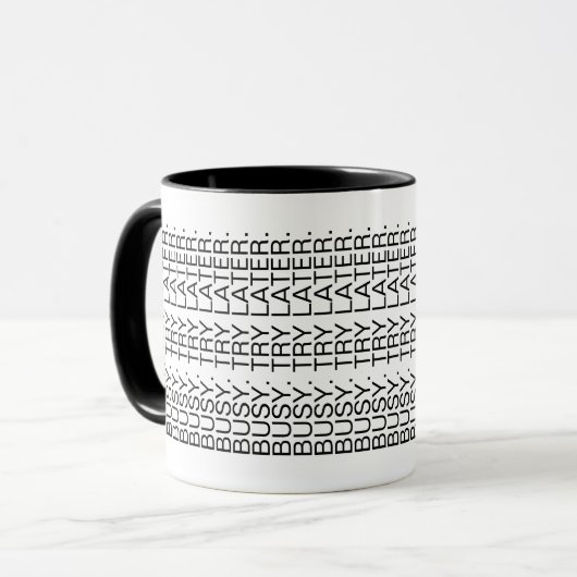 Busy. Try Later. Hidden Message Introvert Mug (Devant gauche)