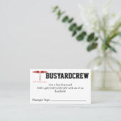 BUSYARDCREW Couponcode Visitekaartje (Staand voorkant)