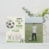 But de football Anniversaire Invitation avec photo (Debout devant)