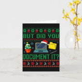 But Did You Doent It Funny Office Christmas Ugly S Kaart (Gele Bloem)