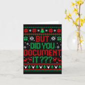But Did You Doent It Funny Office Christmas Ugly S Kaart (Gele Bloem)