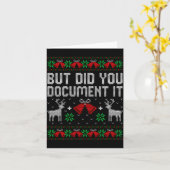 But Did You Doent It Funny Office Christmas Ugly S Kaart (Gele Bloem)
