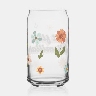 But First Bismillah Clear Glass Can Wildflowers Blikvorm Glas