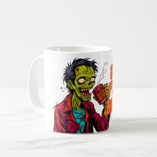 But First Brains Mug | Funny Zombie Coffee Cup Koffiemok (Voorkant links)