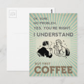 BUT FIRST COFFEE BRIEFKAART (Voorkant / Achterkant)