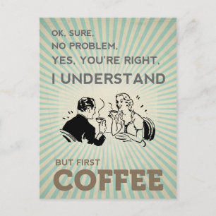BUT FIRST COFFEE BRIEFKAART
