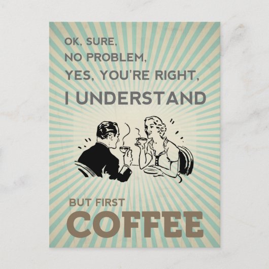 BUT FIRST COFFEE BRIEFKAART (Voorkant)