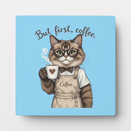 But First, Coffee Cat Fotoplaat (Voorkant)