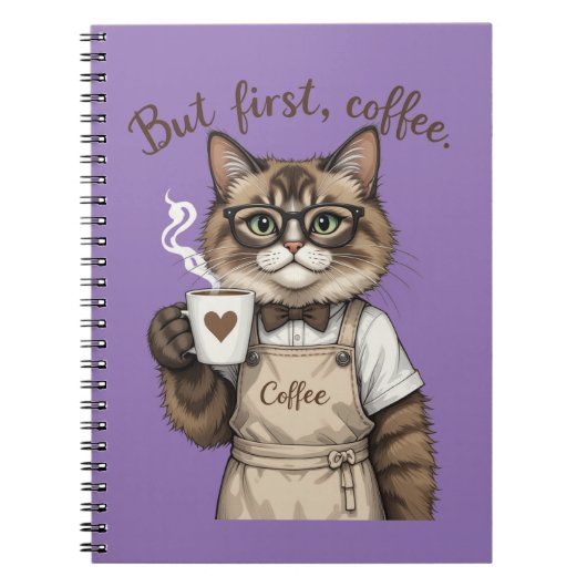 But First, Coffee Cat Notitieboek (Voorkant)