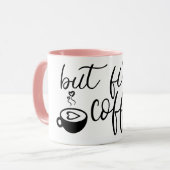 But First Coffee Cute Coffee Mug Funny Ceramic Mug Mok (Voorkant links)