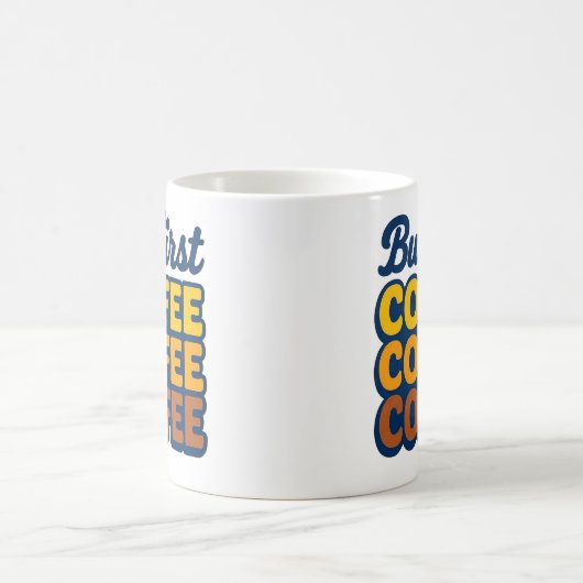 But First Coffee" Retro Stack Typography Mug | 70s (Centre)