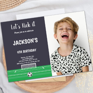 But Football Anniversaire Invitation avec photo