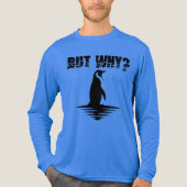 But Why Penguin, Penguin Walking Graphic Tri-Blend Shirt (Voorkant volledig)