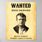 Butch Cassidy Wanted Poster USA Western (Voorkant)