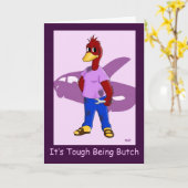 Butch Duck: Lesbische verjaardag Kaart (Gele Bloem)