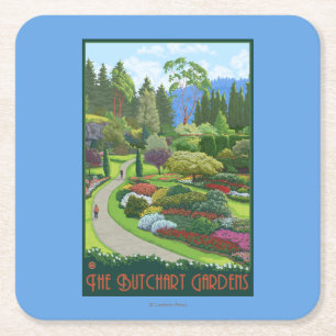 Butchart Gardens - Brentwood Bay Vierkante Kartonnen Onderzetter