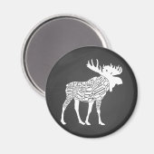 Butcher diagram meat cuts clock hunting moose magneet (Voorkant / Achterkant)