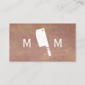 Butcher Knife Monogram | Achtergrond textiel Visitekaartje (Voorkant)