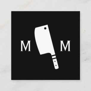 Butcher Knife Monogram Vierkante Visitekaartje
