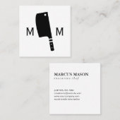Butcher Knife Monogram Vierkante Visitekaartje (Voorkant / Achterkant)