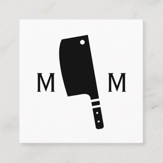 Butcher Knife Monogram Vierkante Visitekaartje (Voorkant)