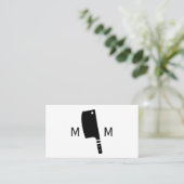 Butcher Knife Monogram Visitekaartje (Staand voorkant)