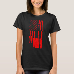 Butcher Knife Set 4 juli USA Flesher Poultry T-shirt