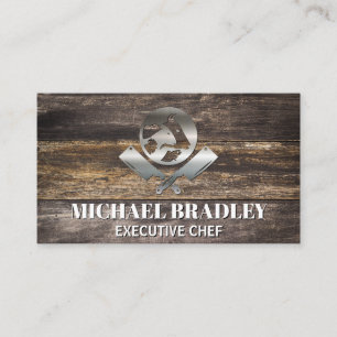 Butcher Knives Animals Logo Metaal Hout BBQ Visitekaartje