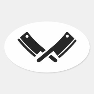 Butcher-messen slim ovale sticker