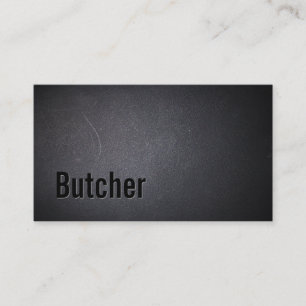 Butcher Modern Bold Text Elegant Dark Minimalist Visitekaartje