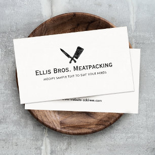 Butcher Shop Knife and Meat Cleaver Logo Visitekaartje