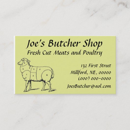 Butcher Shop... Visitekaartje (Voorkant)