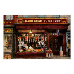 Butcher - Vlees met prijs 1916 Perfect Poster