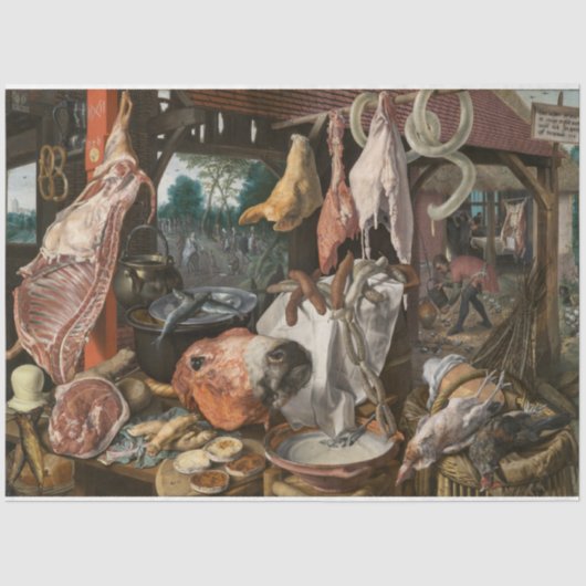 Butcher's Stall (van Pieter Aertsen) Tissuepapier (Voorkant)