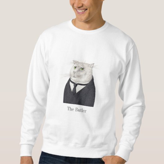 BUTLER CAT Mannen Basic Sweatshirt (Voorkant)