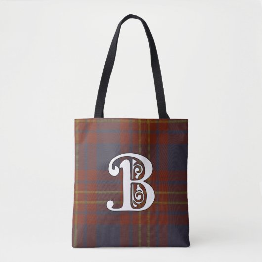 Butler Clan Tartan Monogram Draagtas (Voorkant)