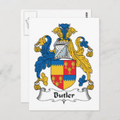 Butler Family Crest Briefkaart (Voorkant / Achterkant)