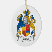 Butler Family Crest Keramisch Ornament (Rechts)