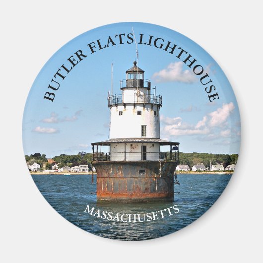 Butler Flats Phare Massachusetts Magnet rond (Devant)