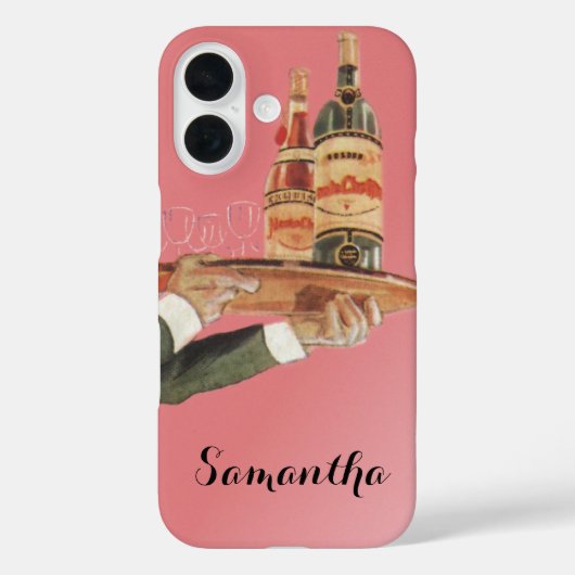 butler in een smoking serveert wijn op dienblad Case-Mate iPhone case (Achterkant)