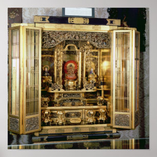 Butsudan uit een Damio's paleis in Kyoto Poster