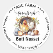 Butt nuggets boîte d'oeuf étiquette (Devant)