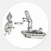 butt out-Sticker Ronde Sticker (Voorkant)