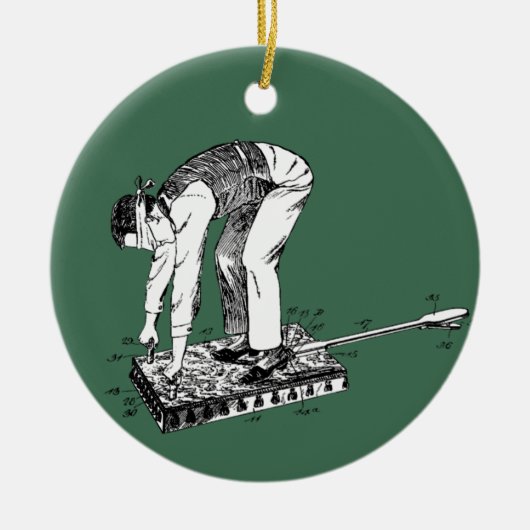 Butt Spanking Machine Patent Keramisch Ornament (Voorkant)