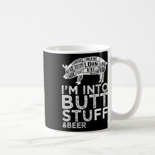 Butt Stuff en Beer Pork Snijdt Grillen BBQ Grappen Koffiemok
