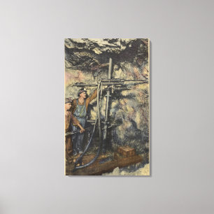 Butte, Montana - Ondergrondse boringen in koper Canvas Afdruk