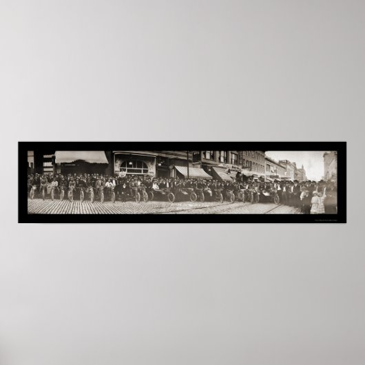 Butte MT Motorcycle Foto 1914 Poster (Voorkant)