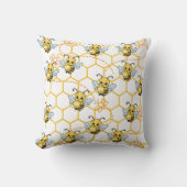 Butter Bee Buzzing Print Kussen (Voorkant)