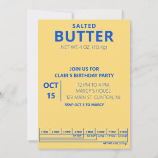 Butter Birthday Party Cooking party Kaart